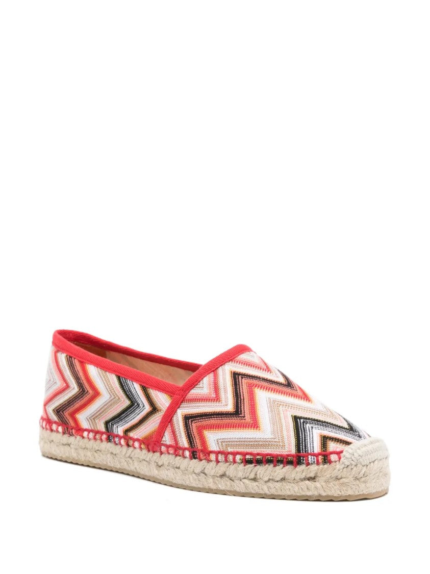 Missoni Woven Jute Sole Fabric Upper Espadrilles