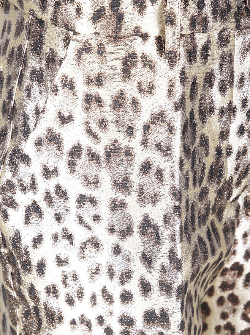 P.A.R.O.S.H. Straight-Leg Pants With Embroidered Animal Print