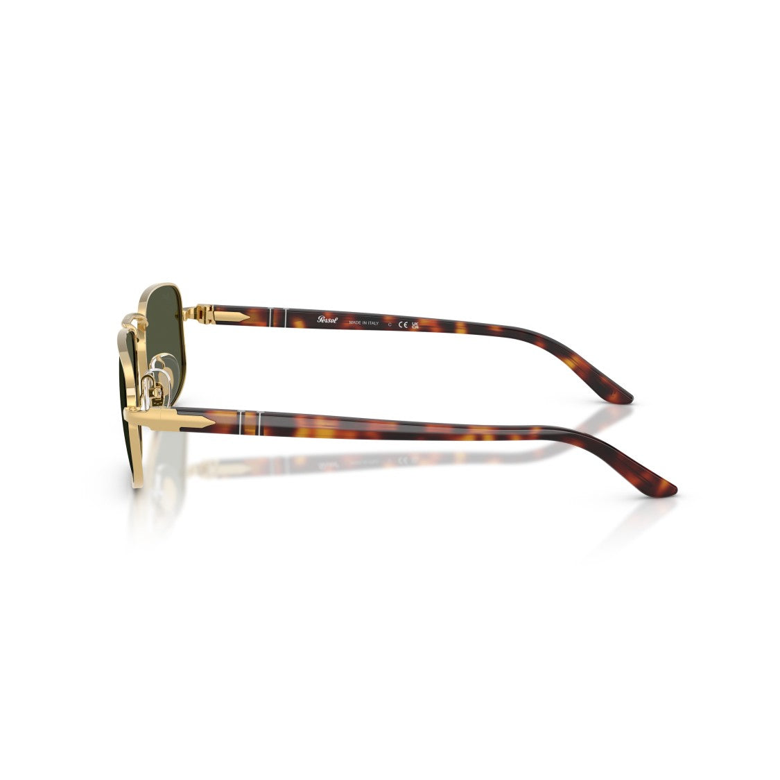 Persol 0Po1027s Rectangular Metal Sunglasses With Tortoiseshell Temples
