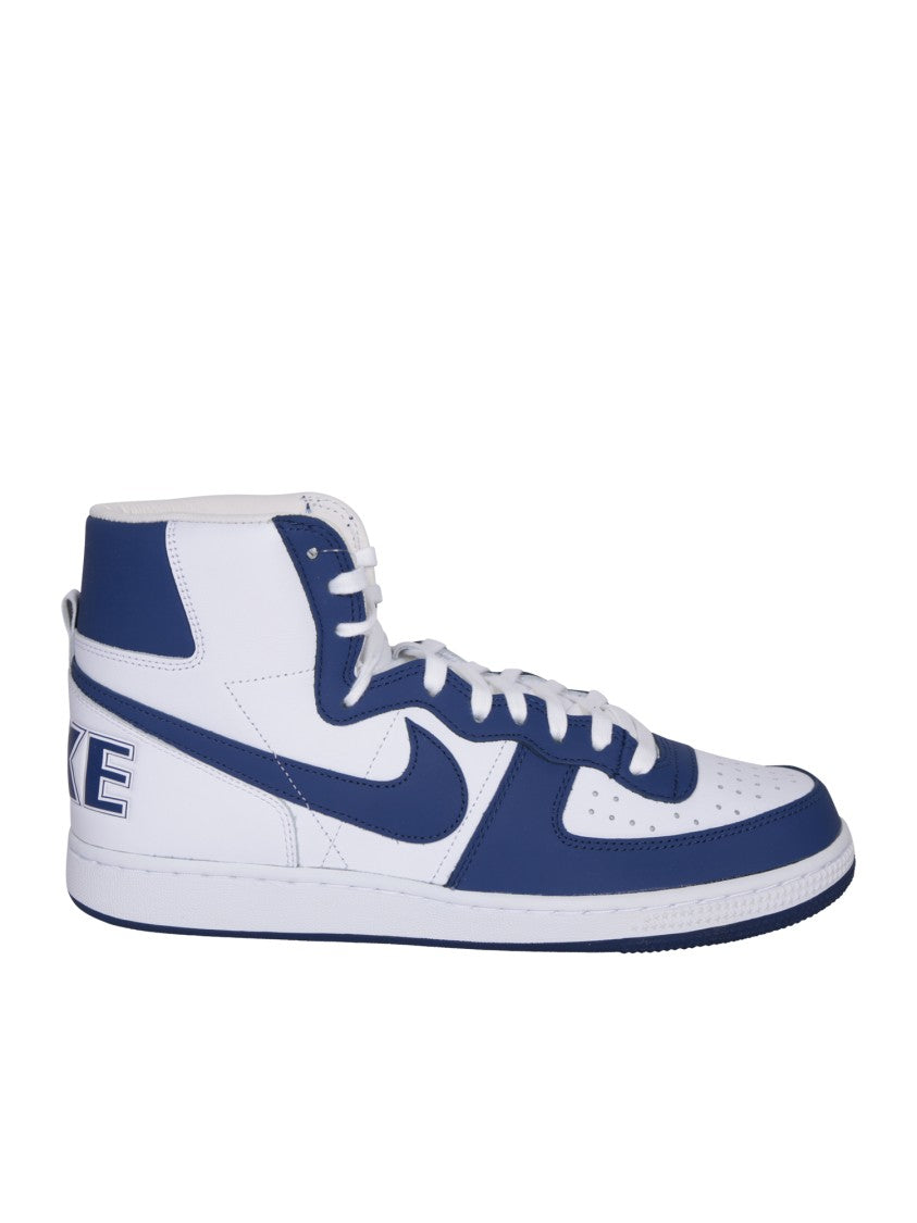 Comme Des Garçons Blue Logo Hi-Top Sneakers