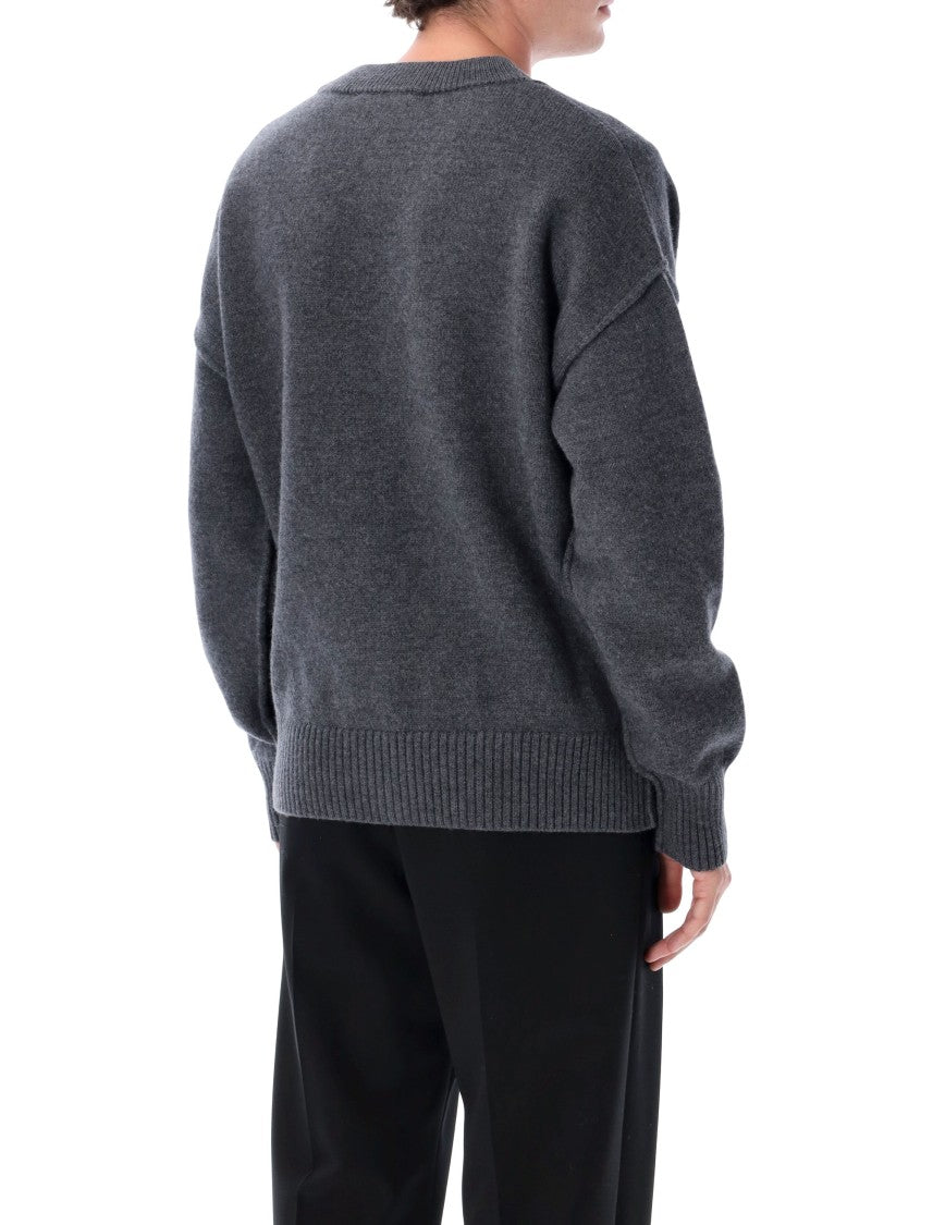 Ami Paris V-Neck Button Wool Cardigan