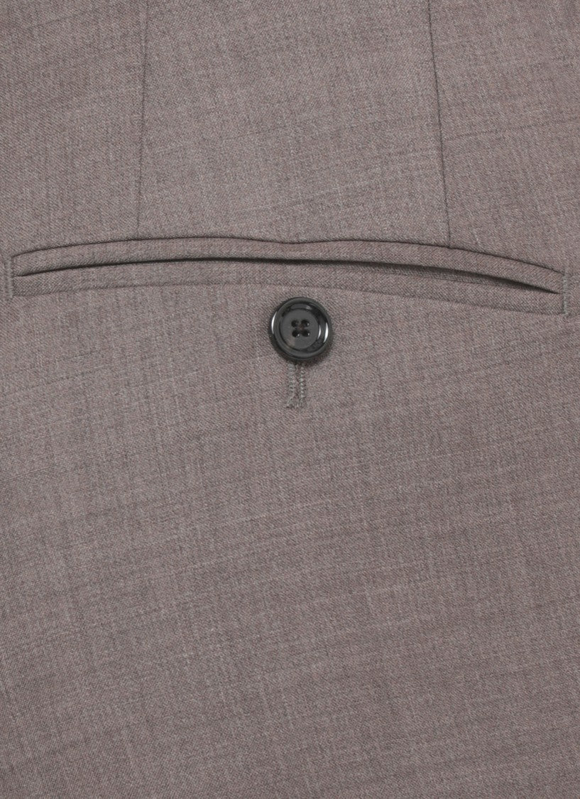 Lardini Brown Wool Lapel Pin Suit