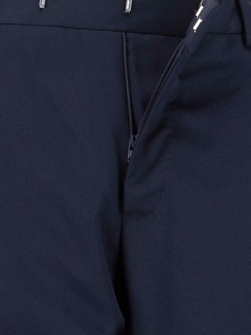 Pt Torino Navy Virgin Wool Tailored Trousers