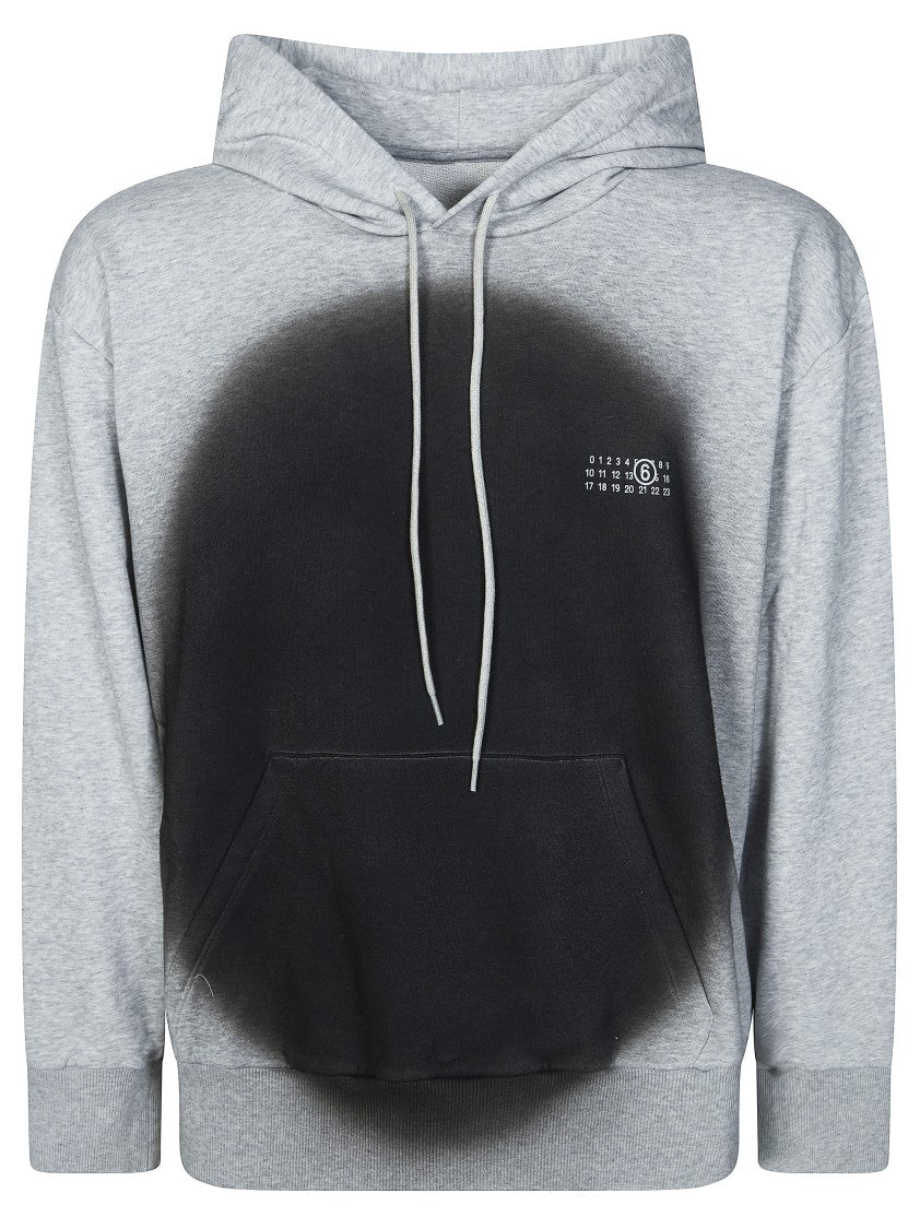 Mm6 By Maison Margiela Light Grey Black Spray Paint Hoodie