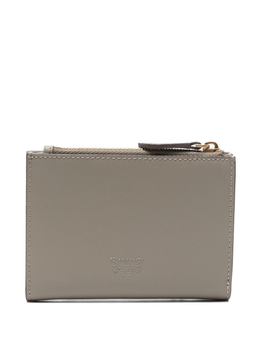 Pinko Beige Vitello Leather Wallet With Flap Closure