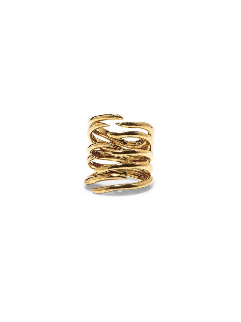 Panconesi Twisted Gold-Tone Ritorto Ring With Sculptural Design