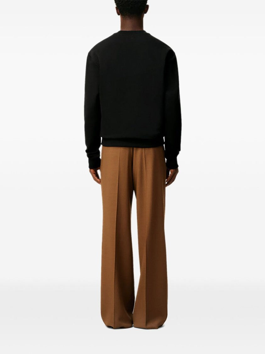 Ami Paris Crew Neck Sweater With Subtle Embroidered Heart Detail