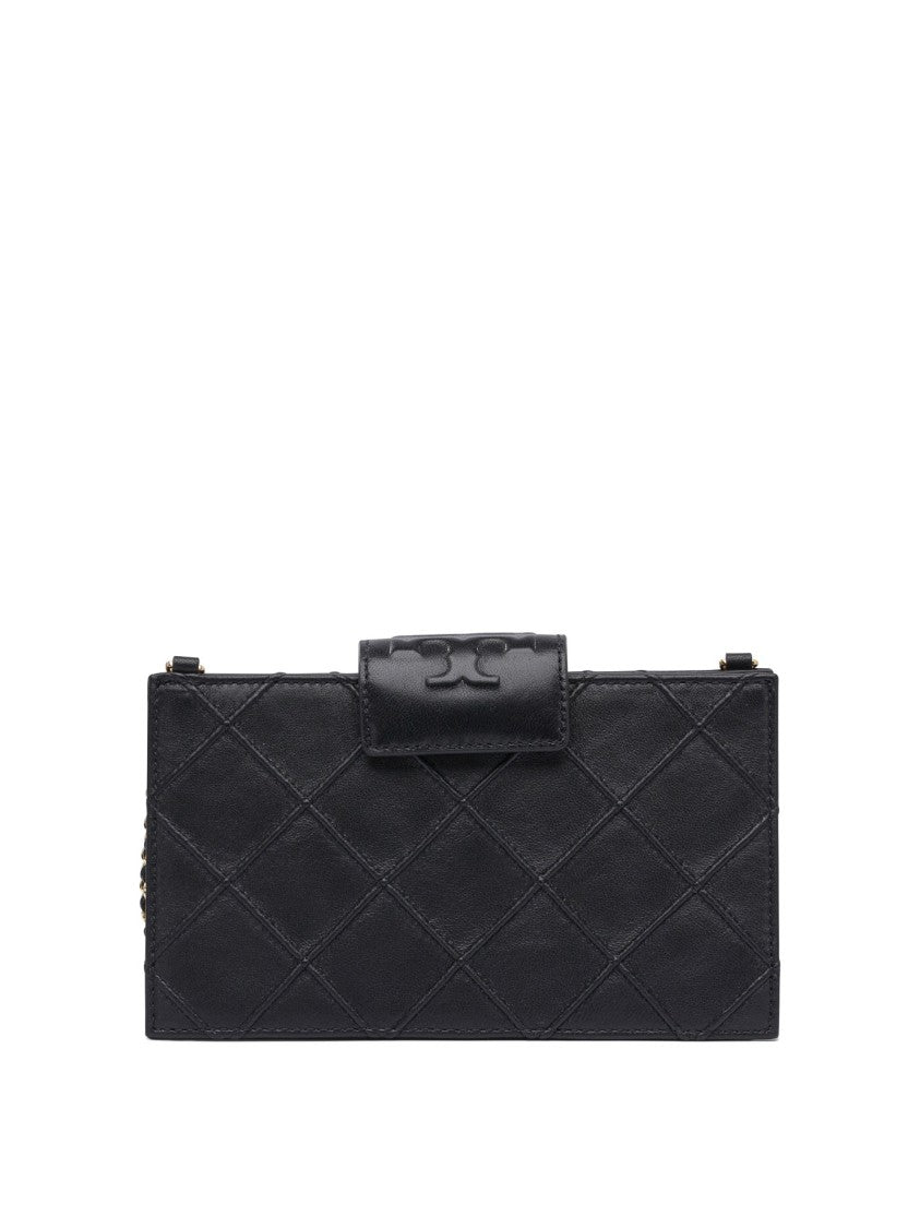 Tory Burch Fleming Mini Chain Wallet In Quilted Leather Design