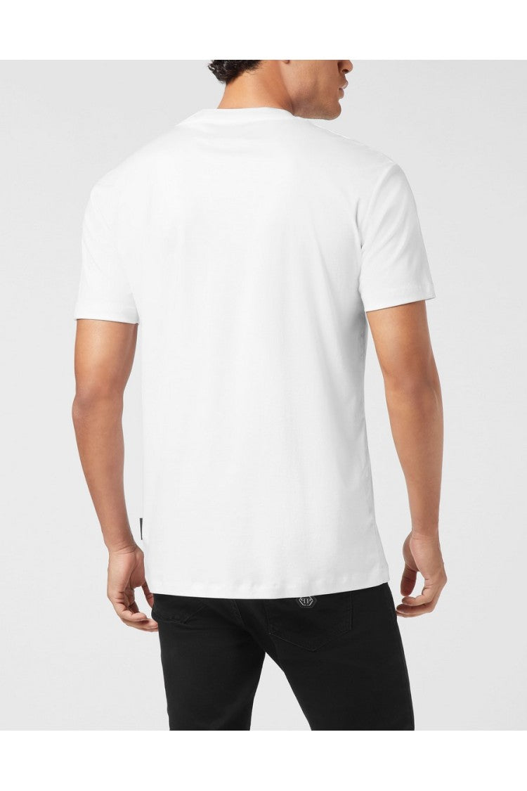 Philipp Plein White Hexagon Patch Cotton T-Shirt