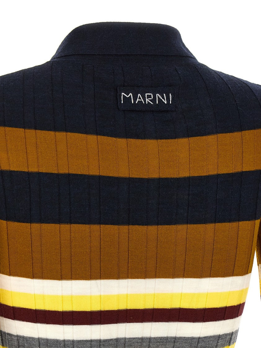 Marni Ribbed Wool Polo Shirt
