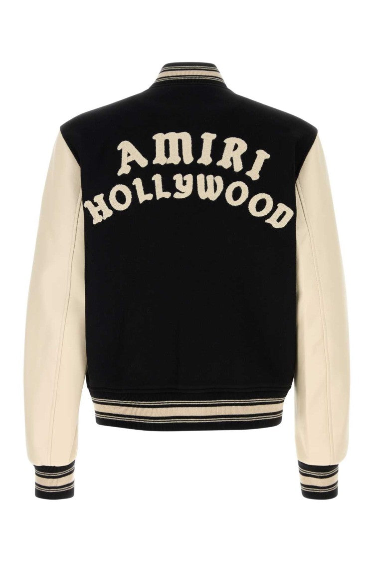 Amiri Black Wool Blend Bomber Jacket