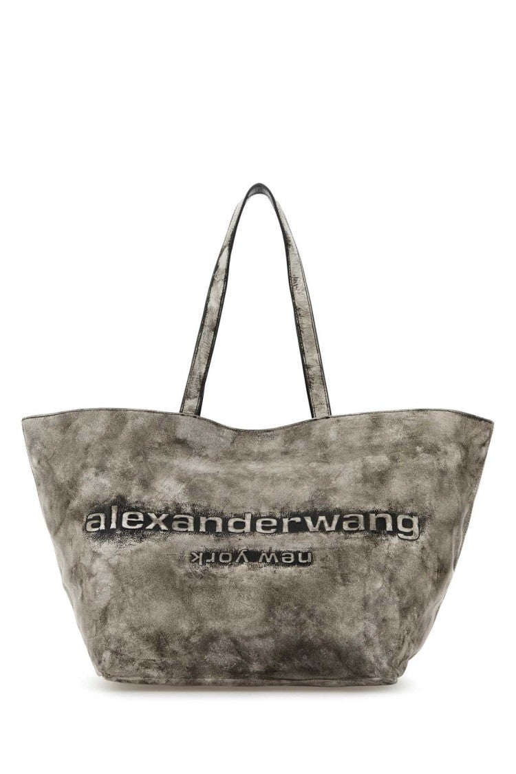 Alexander Wang Light Grey Leather Small Punch Shopping Bag
