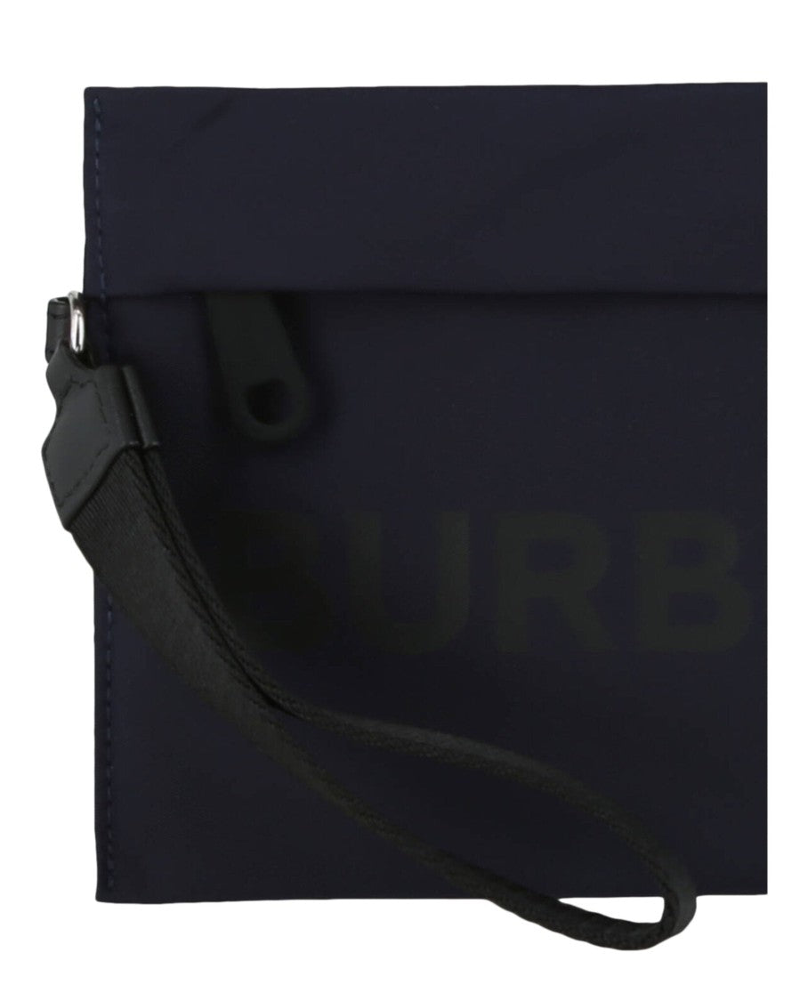 Burberry Logo-Embellished Black Nylon Pouch With Slip Pockets