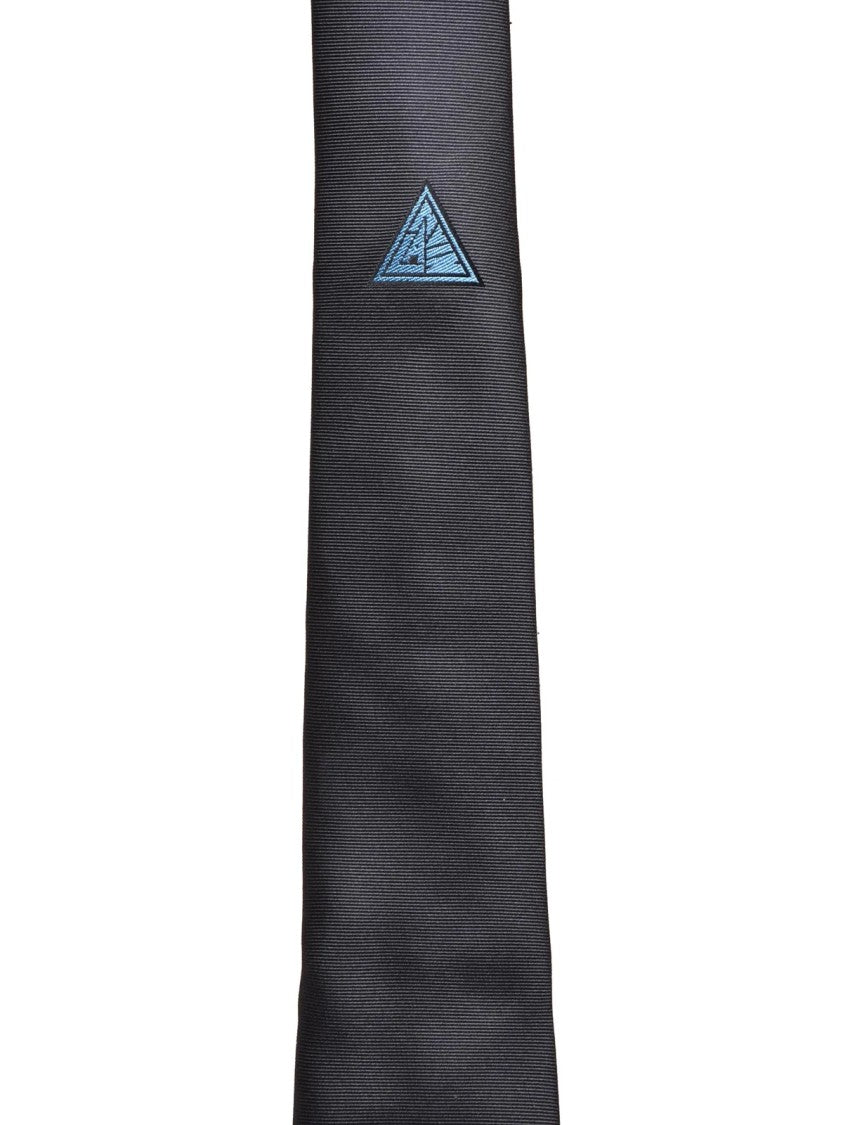 Lanvin Silk Tie With Embroidered Logo Detail