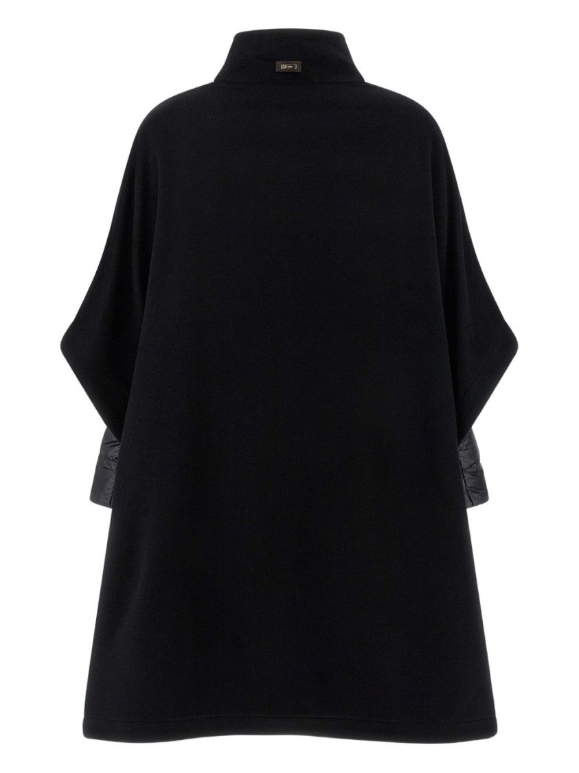 Herno Cape-Style Wool Coat With Nylon Accents