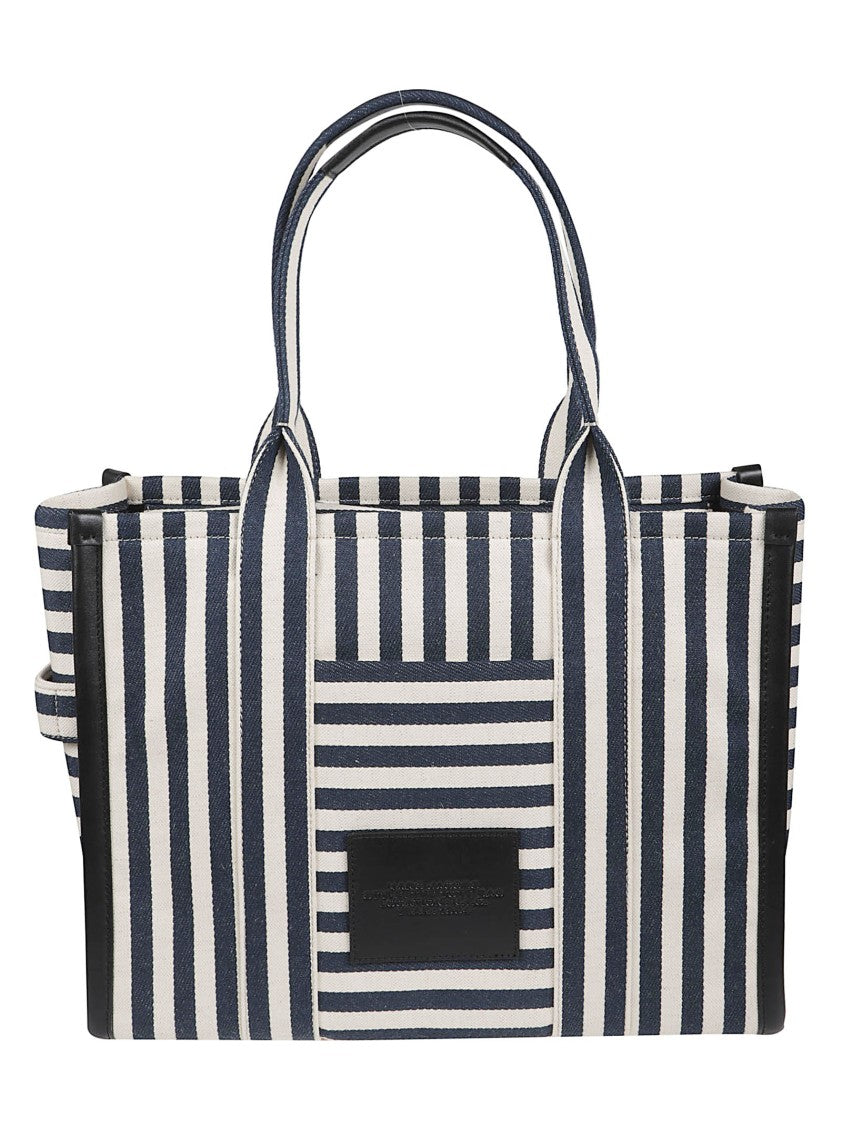 Marc Jacobs Navy And White Striped Canvas Tote Bag