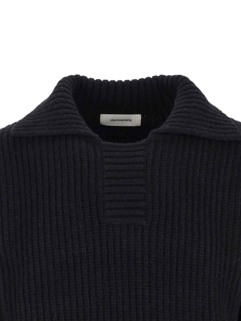 Mfpen Classic Black Sweater With Round Neckline