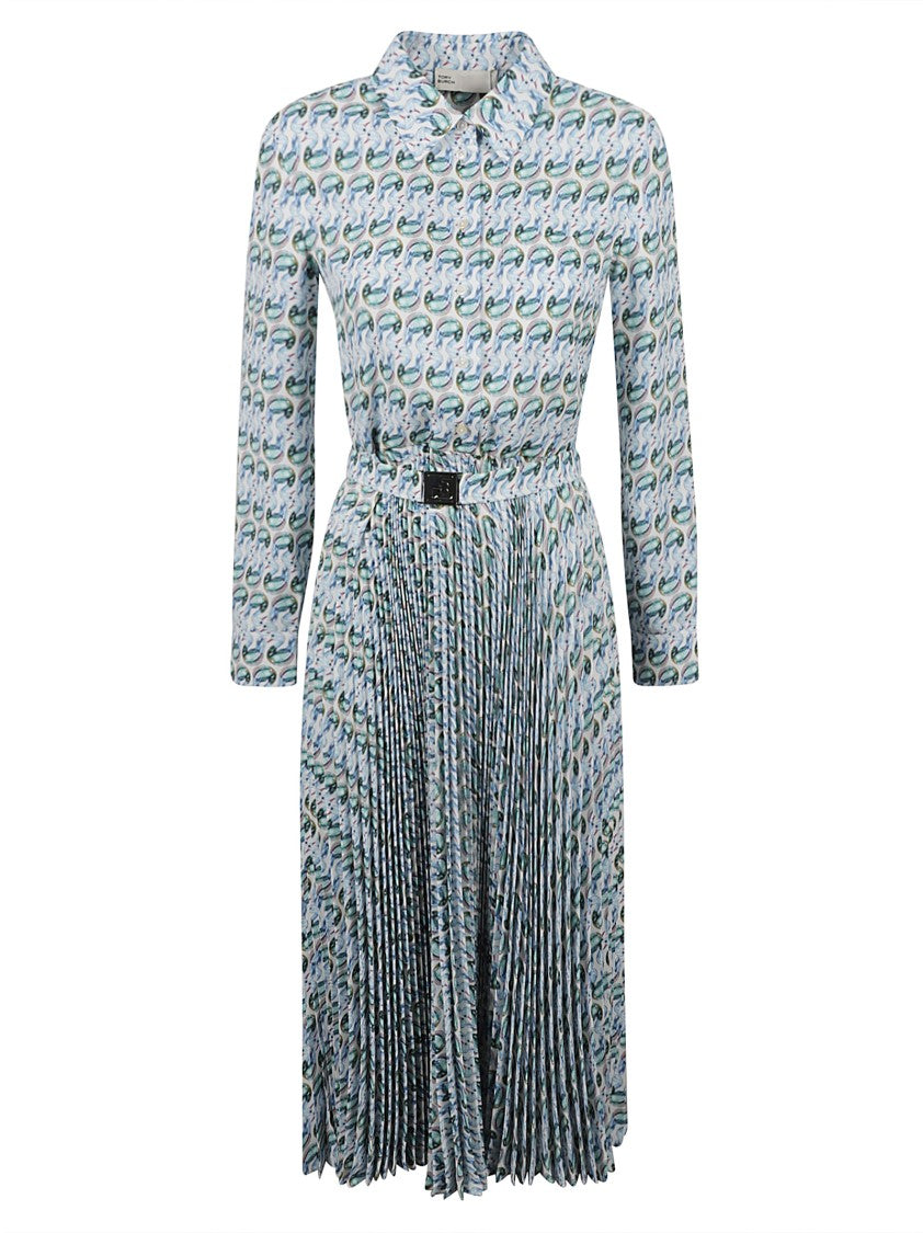 Tory Burch Collared Dress With Whimsical Swan Print