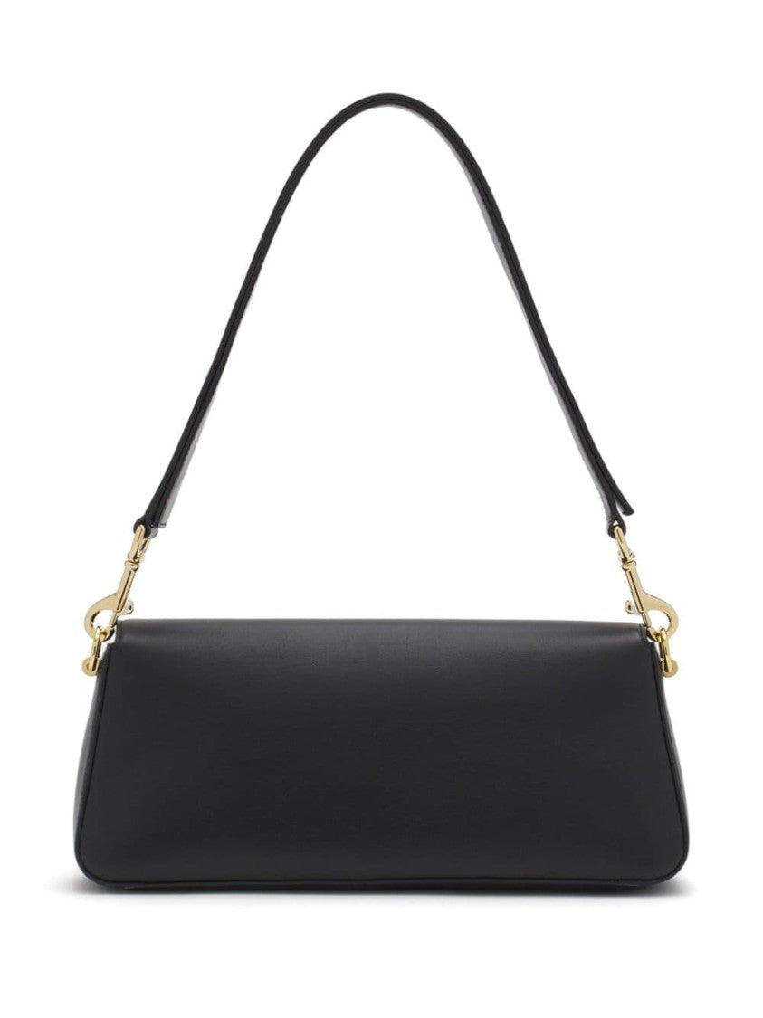 Lanvin Smooth Black Leather Foldover Bag