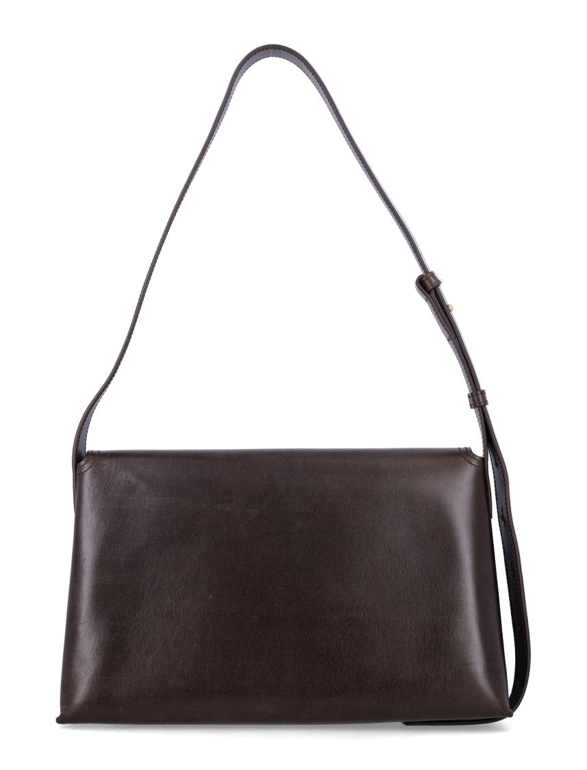 A.P.C. Smooth Leather Gold Clasp Shoulder Bag