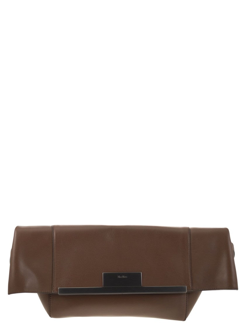 Max Mara Mmclaspclutch - Small Natural Leather Clutch Bag