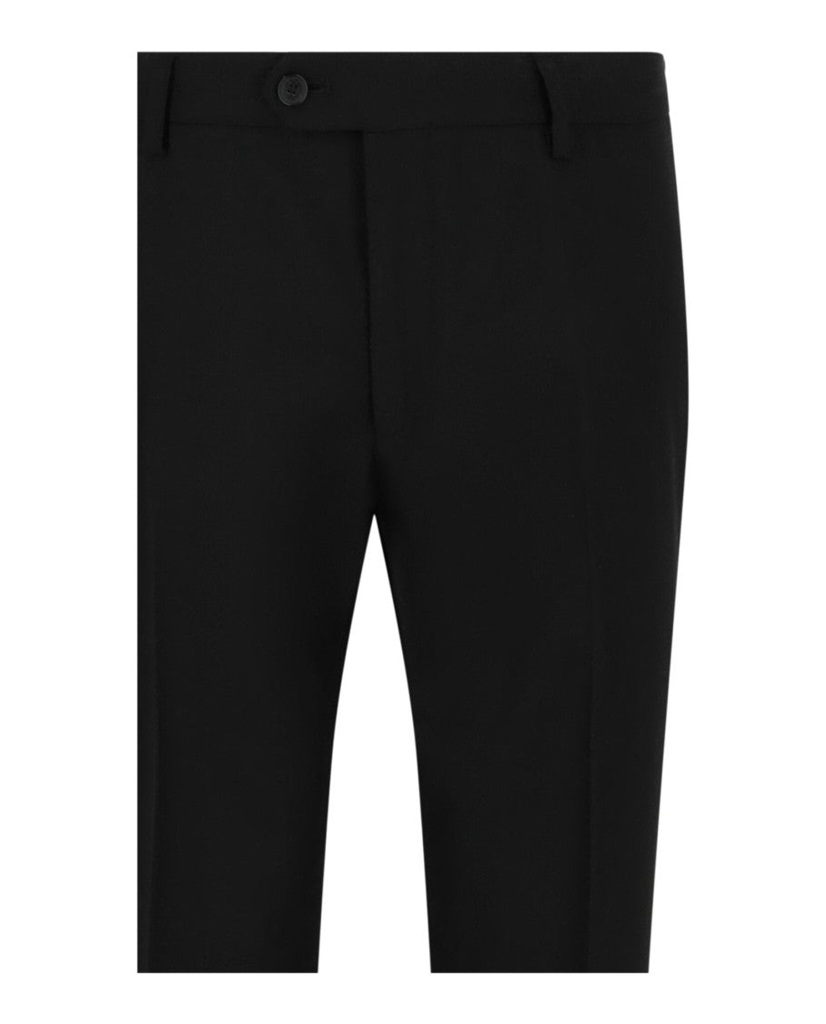 Ferragamo High-Rise Straight Leg Trousers With Metallic Stripe Design
