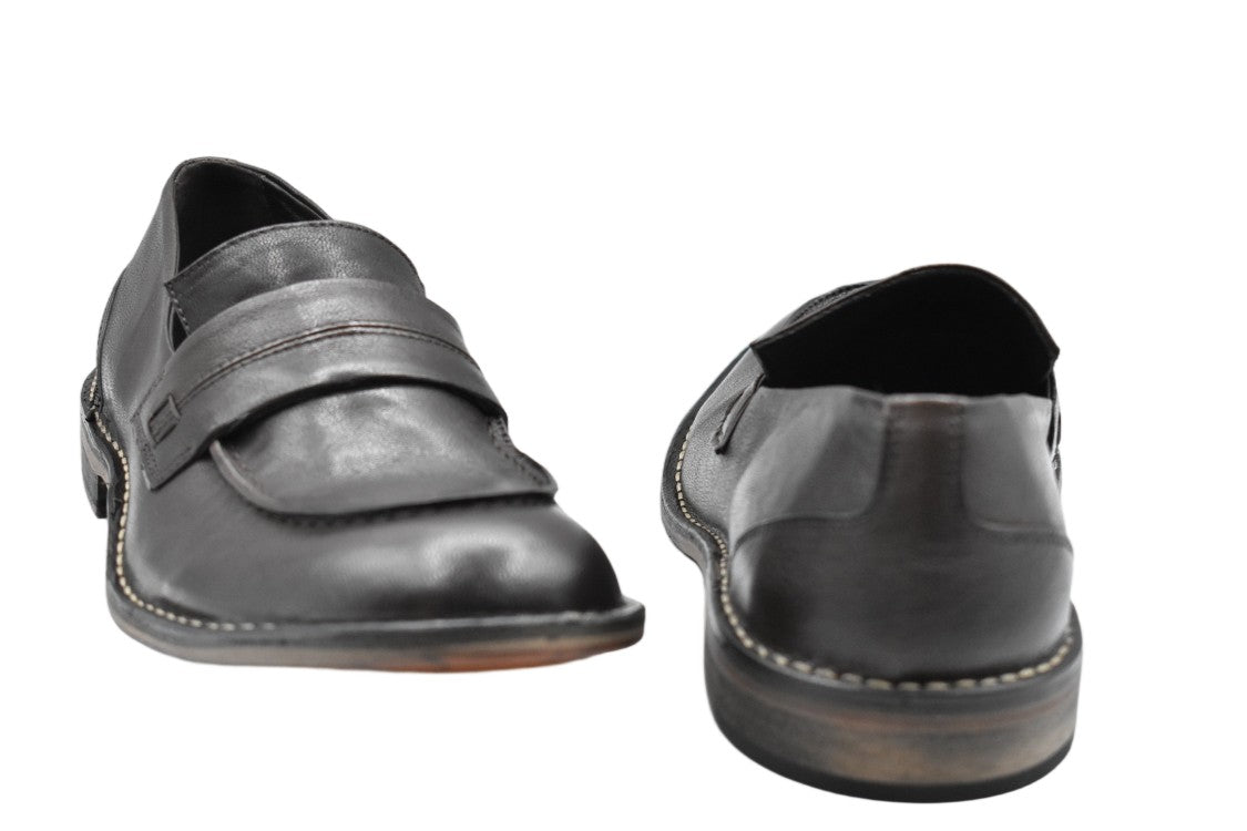 Ernesto Dolani Brown Leather Round Toe Classic Shoes