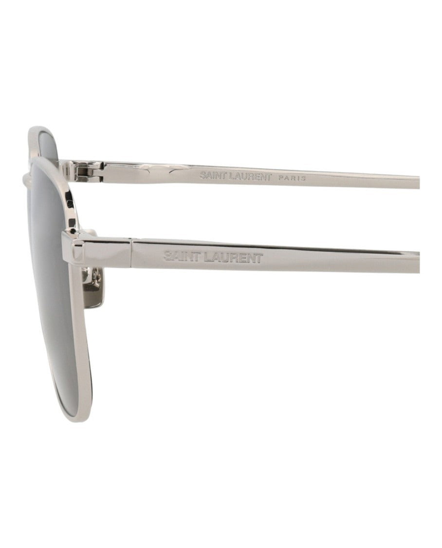 Saint Laurent Square-Frame Metal Sunglasses