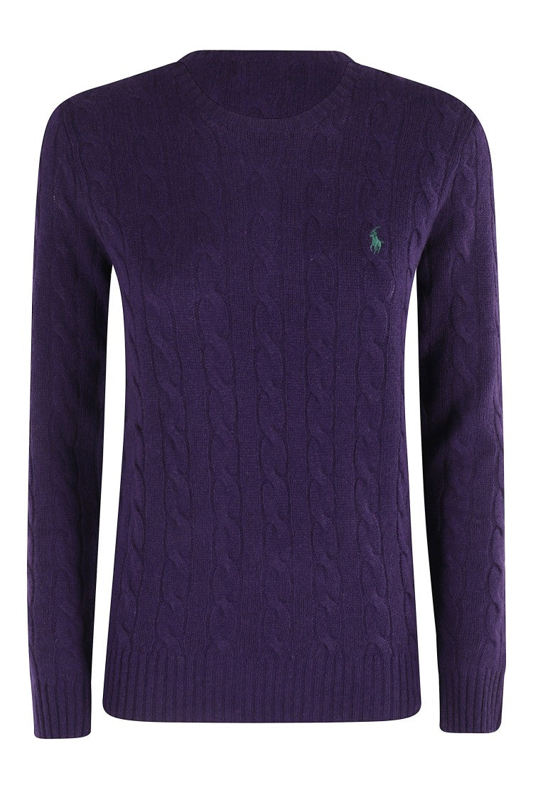Polo Ralph Lauren Long-Sleeved Cable Knit Pullover Sweater With Logo