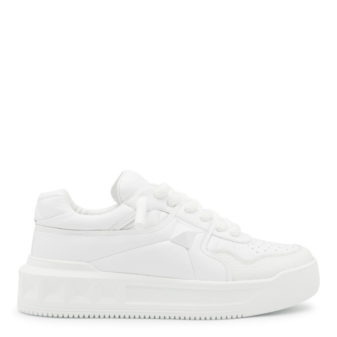 Valentino Garavani White Leather One Stud Sneakers