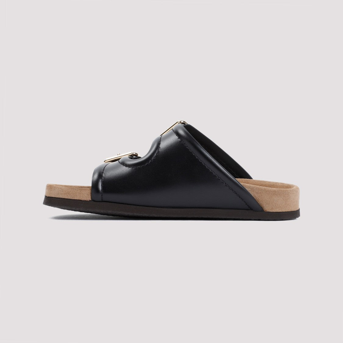 Valentino Fussfriend Slide Black Calf Leather Sandals