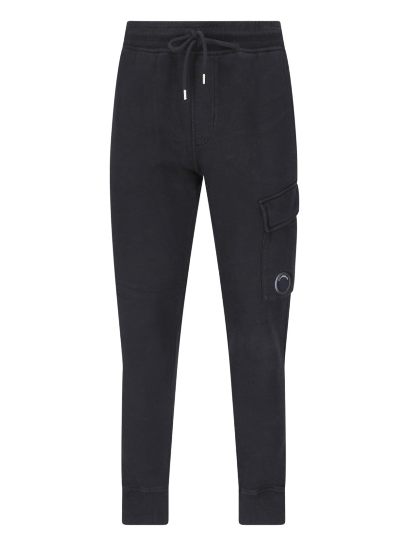 C.P. Company Black Cargo Cotton Slim Sweatpants