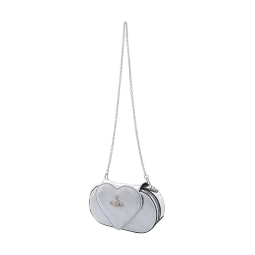 Vivienne Westwood Shiny Metallic Crossbody Bag With Heart-Shaped Flap