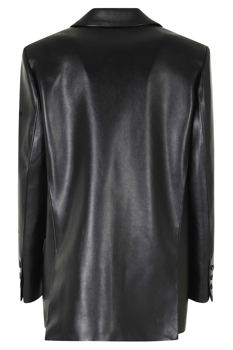Isabelle Blanche Black Strass Embellished Faux Leather Jacket