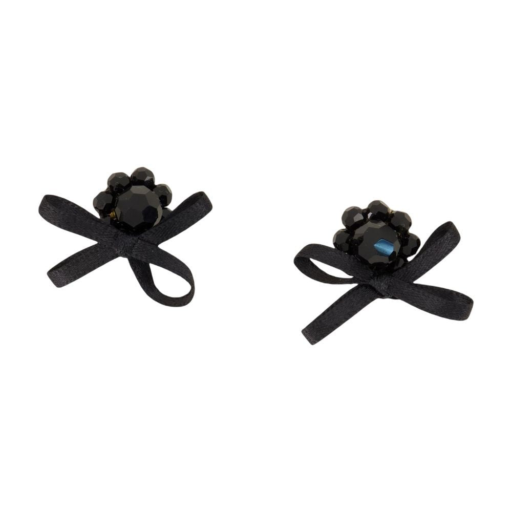 Simone Rocha Petite Daisy Earrings - Crystal - Black