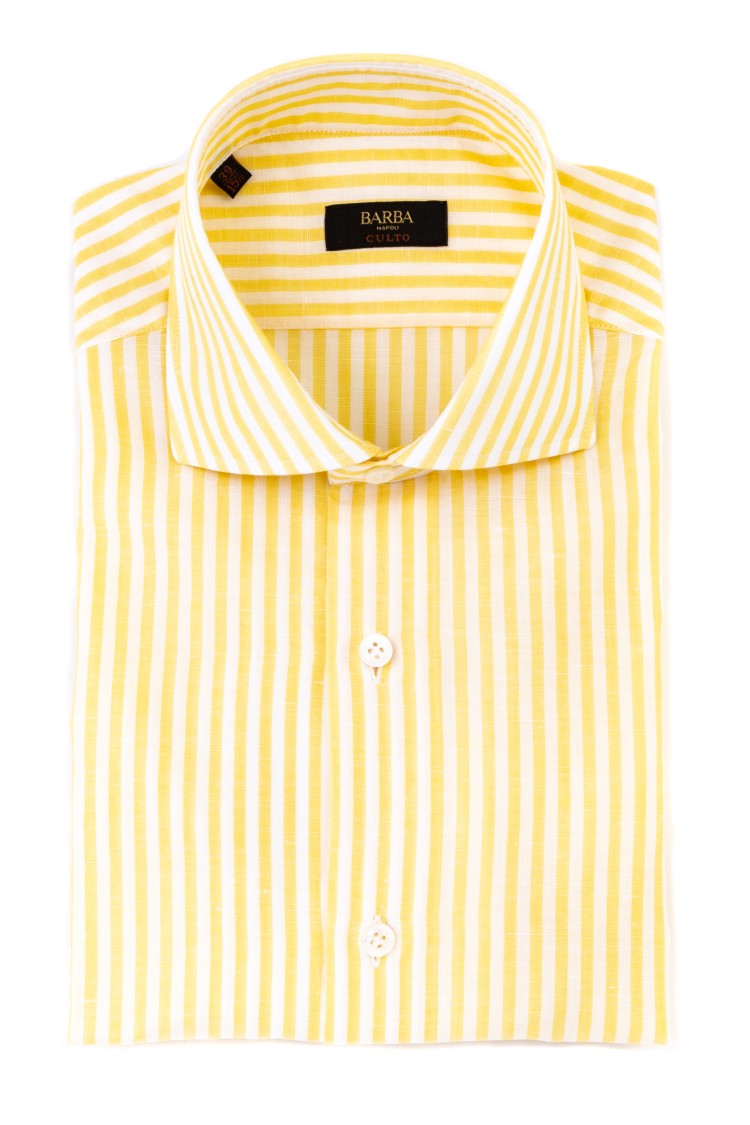 Barba Striped Cotton-Linen Tailored Shirt Cult Line