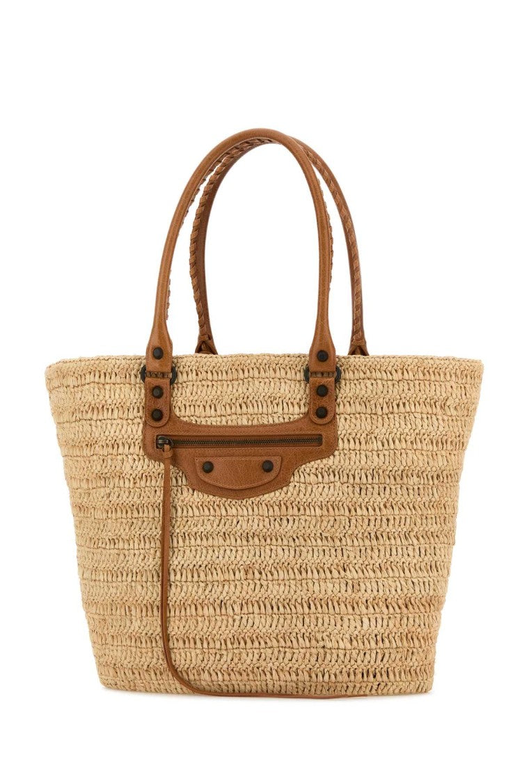 Balenciaga Raffia Medium Le City Shopping Bag