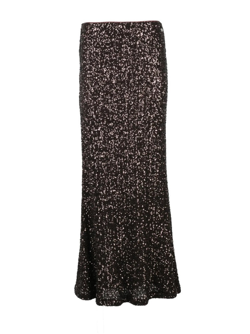 Aniye By Flared Sequin Maxi Skirt With Elastic Waistband