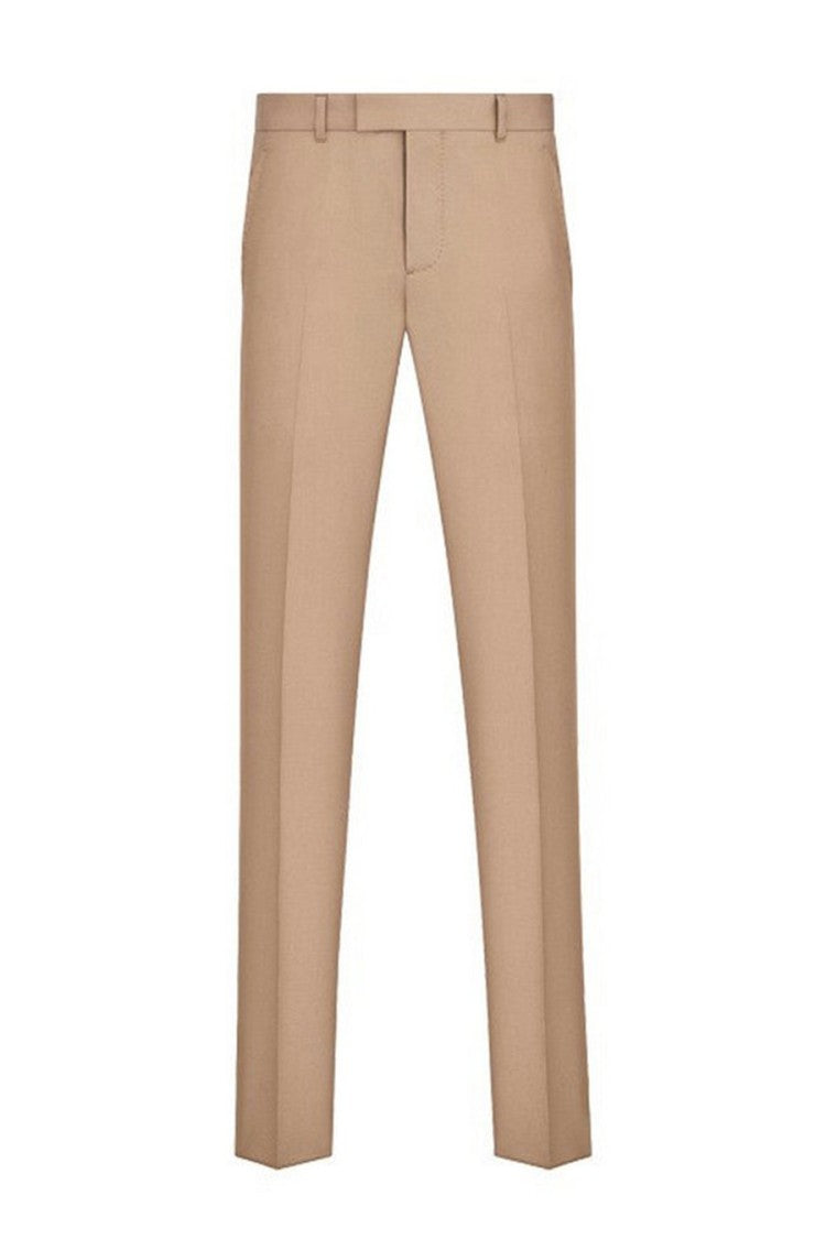 Dior Beige Cotton-Blend Formal Pants