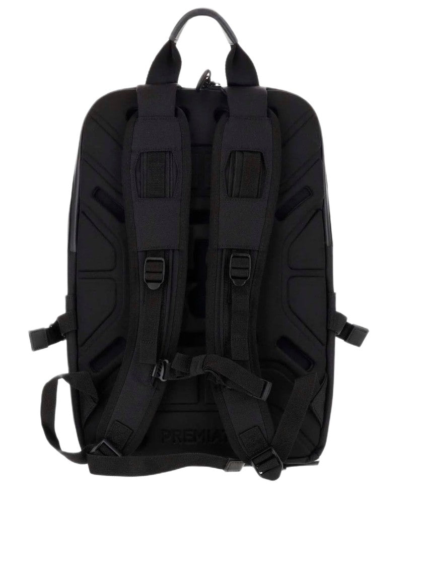 Premiata Multi-Compartment Black Nylon Gabardine Backpack