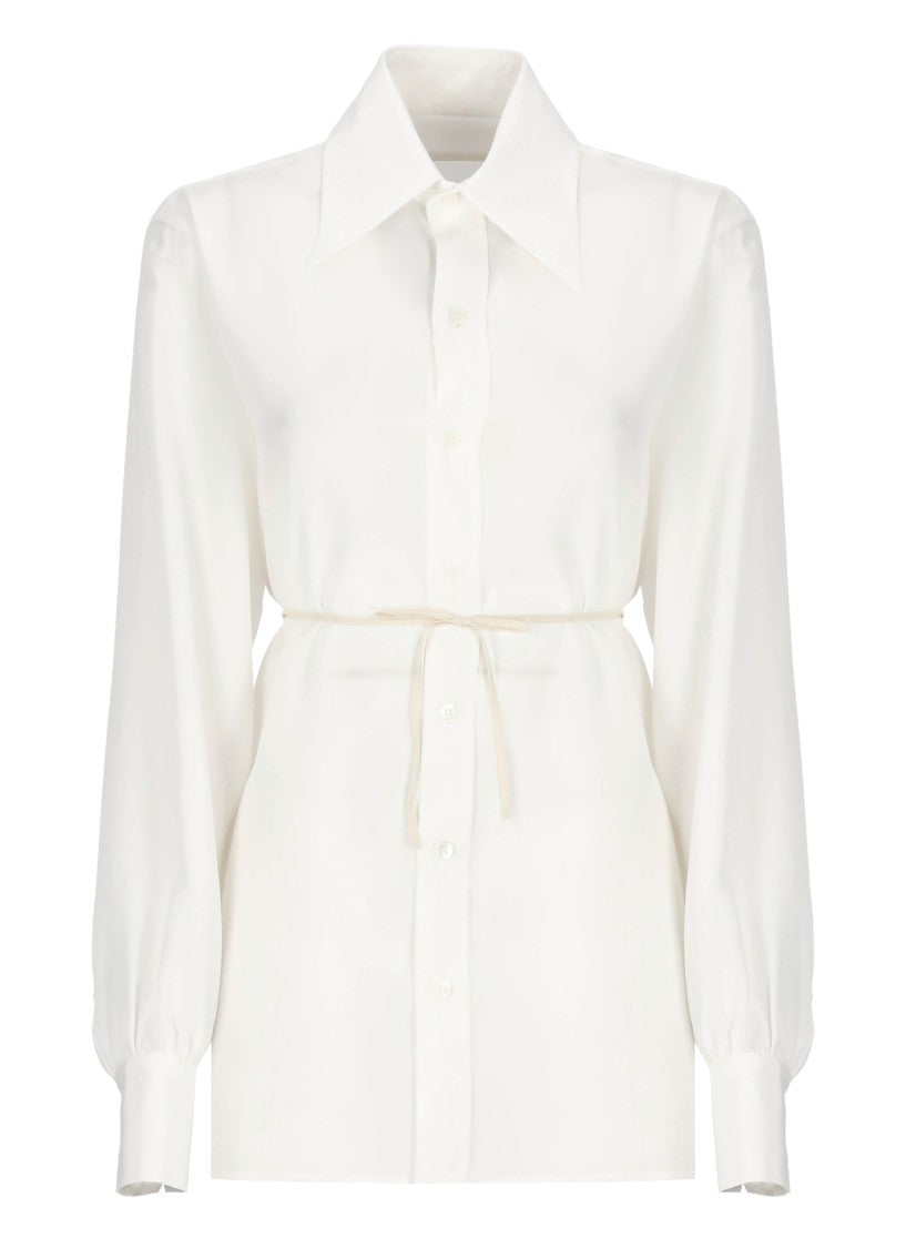 Mm6 By Maison Margiela White Silk Shirt
