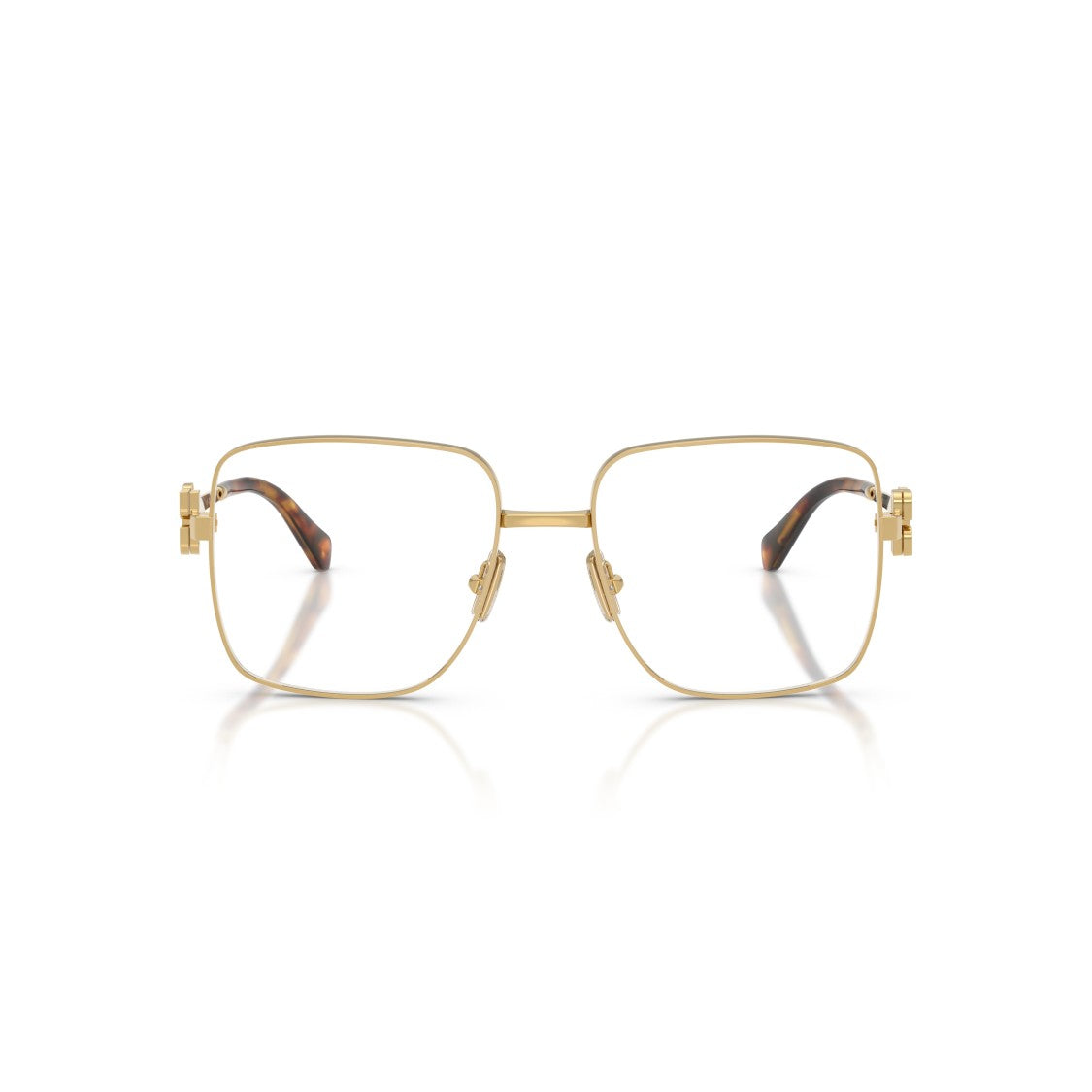 Miu Miu 0Mu 51Xv Polished Gold-Tone Square Metal Eyeglasses