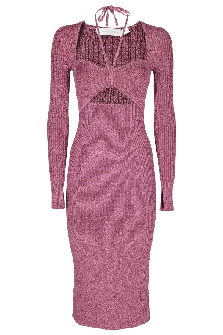 Simkhai Danika Fitted Midi Dress With Sweetheart Neckline