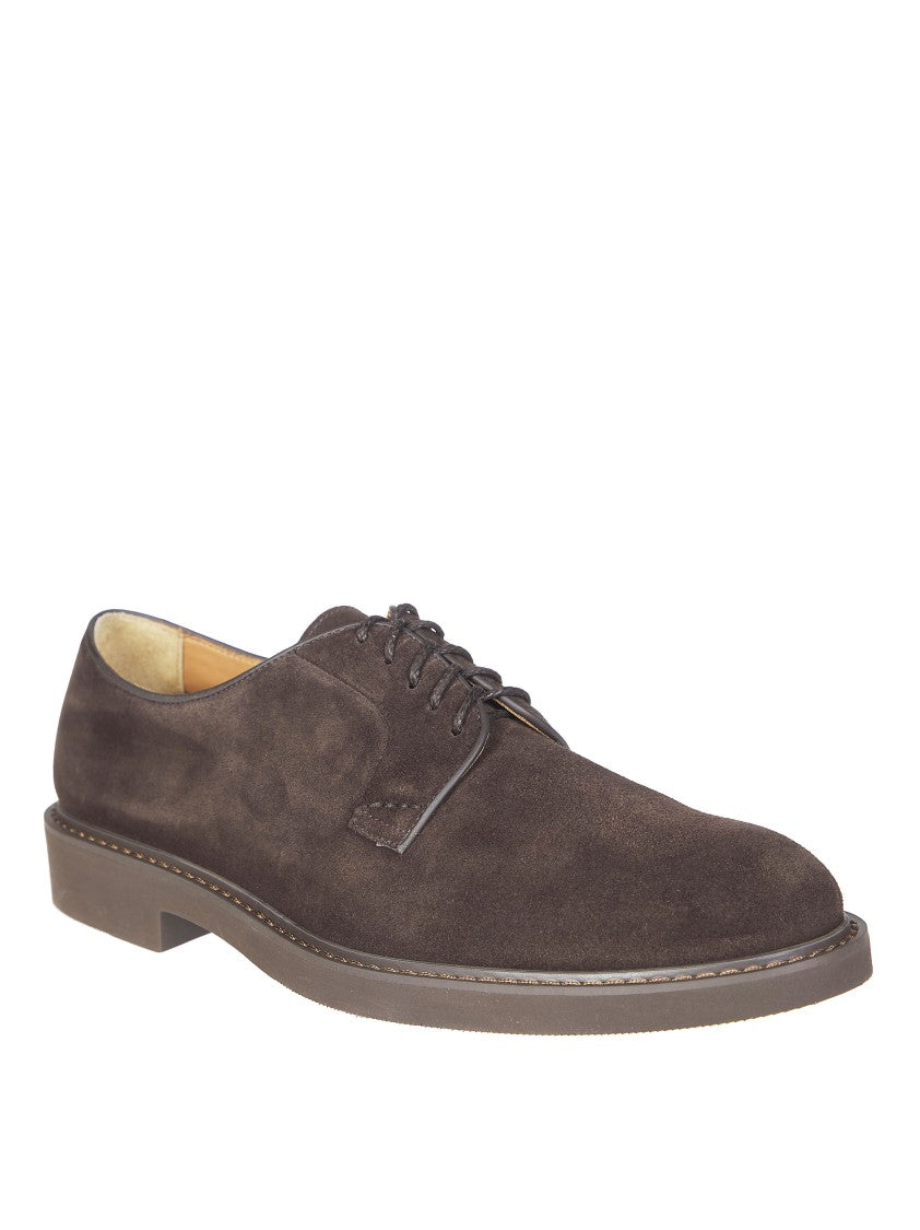 Doucal's Brown Suede Derby Shoes