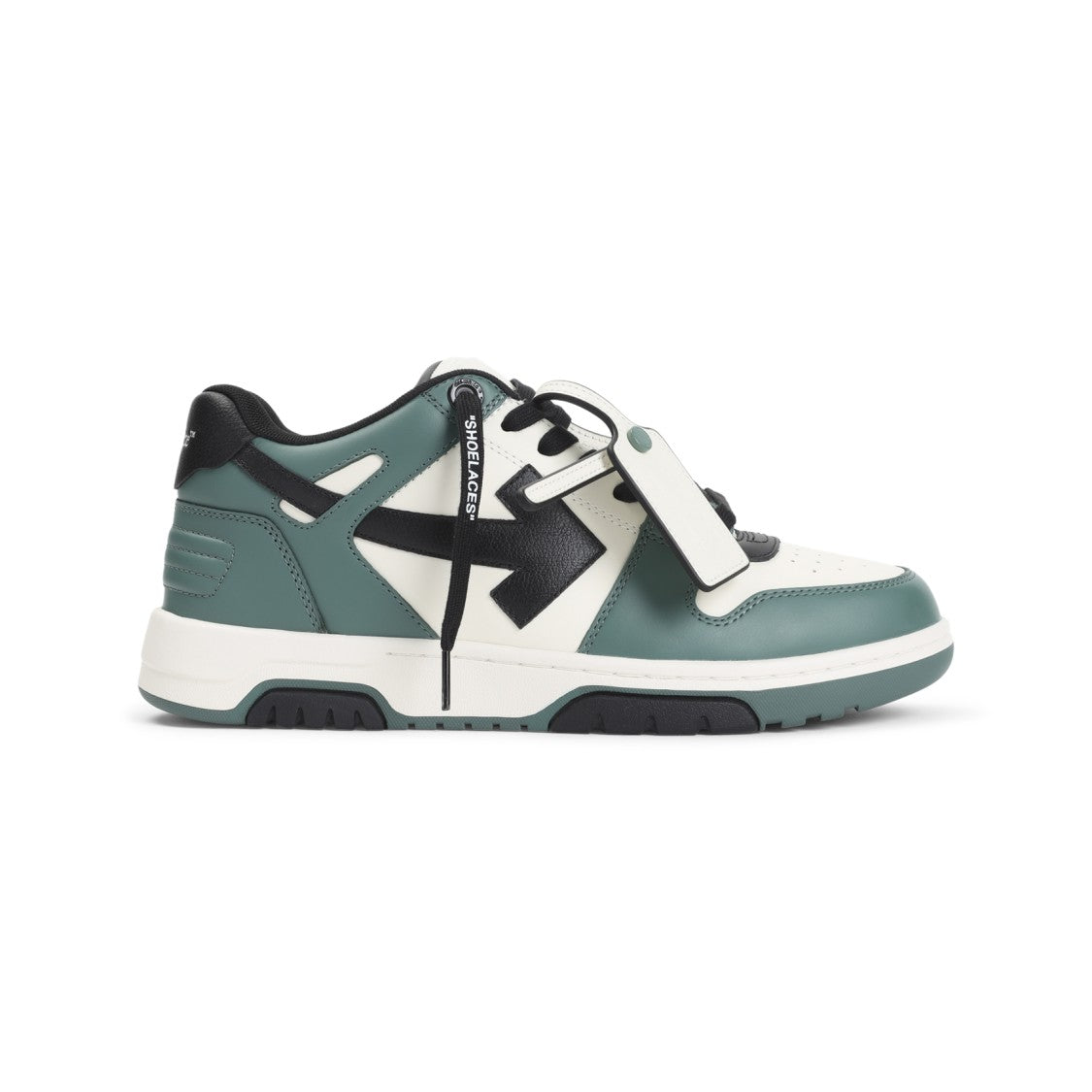 Off-White Green Leather Out-Of-Office Sneakers