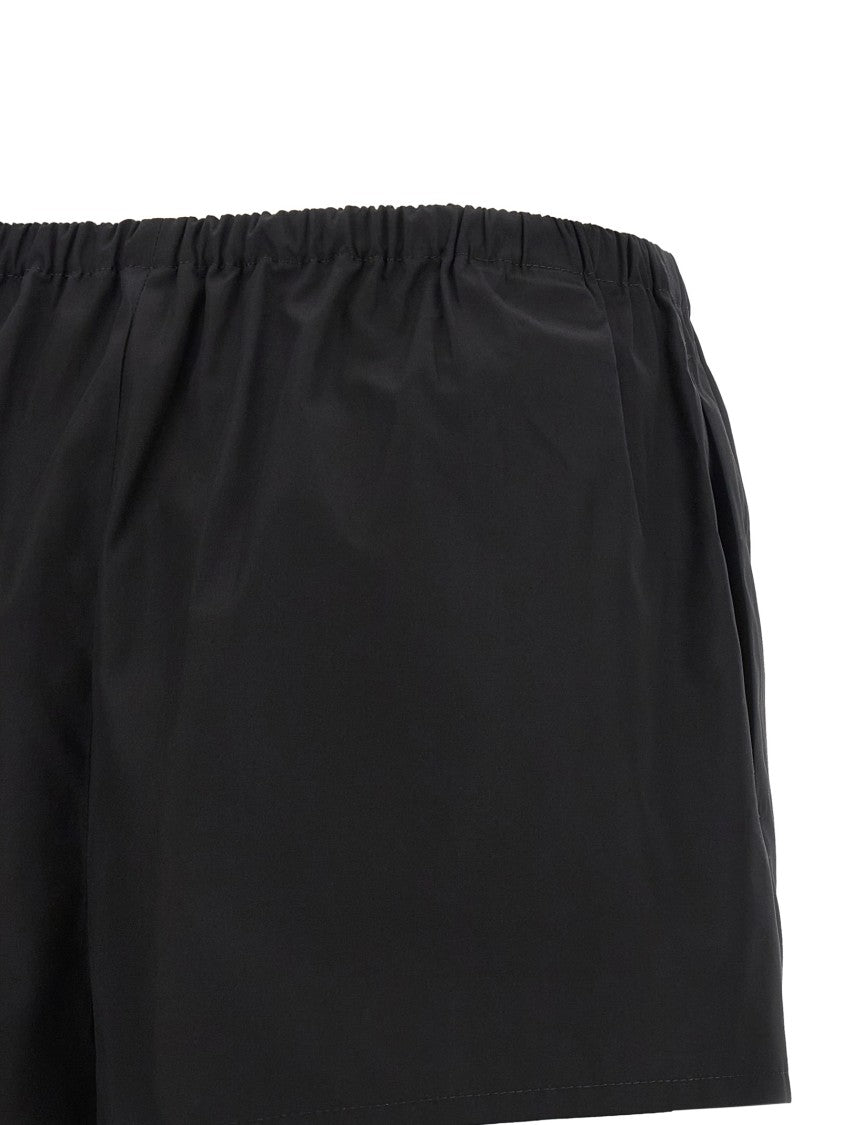 Prada Tailored Poplin Shorts With Elastic Waistband And Flap Pockets