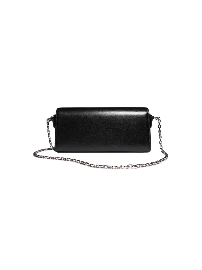Gucci Rectangular Black Leather Shoulder Bag With Horsebit Detail