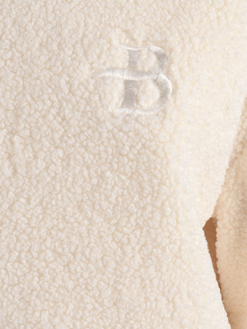 Ballantyne Relaxed-Fit White Sweater With Ribbed Neckline