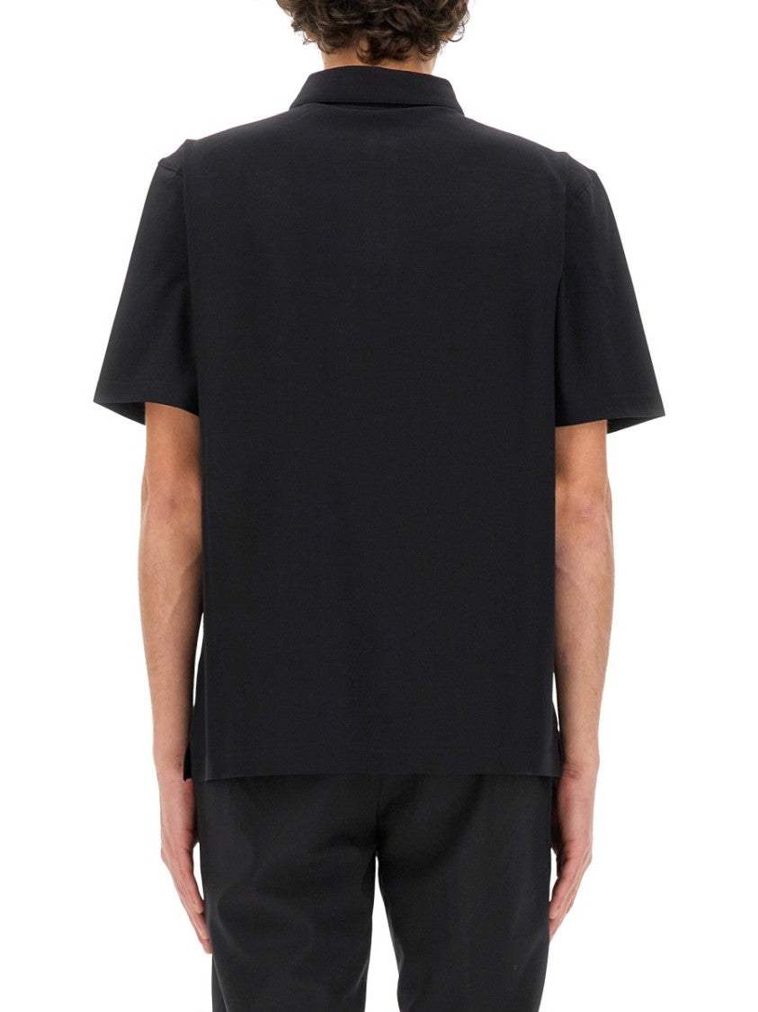 Lardini Black Jersey Polo With Classic Fit