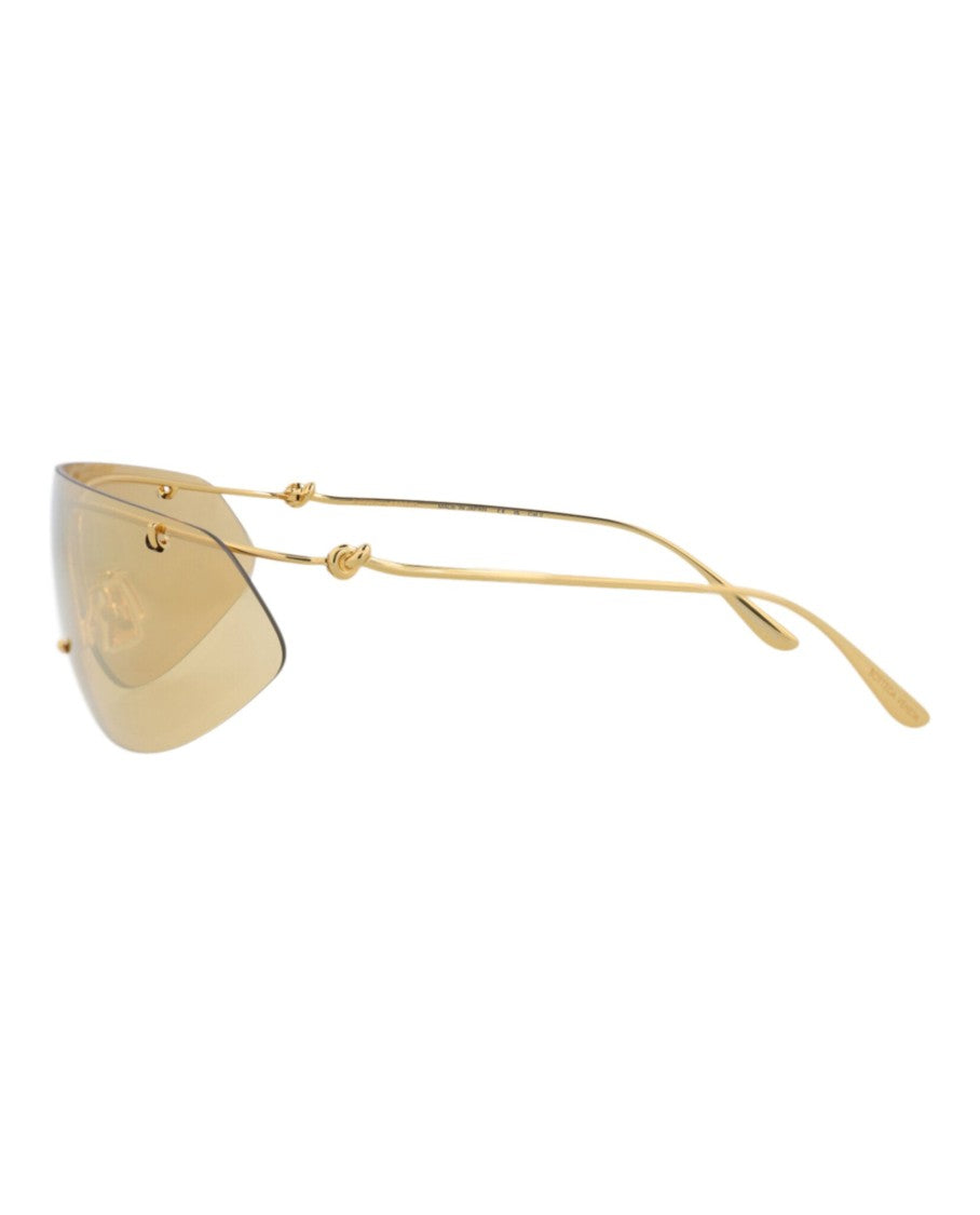 Bottega Veneta Shield-Frame Metal Sunglasses